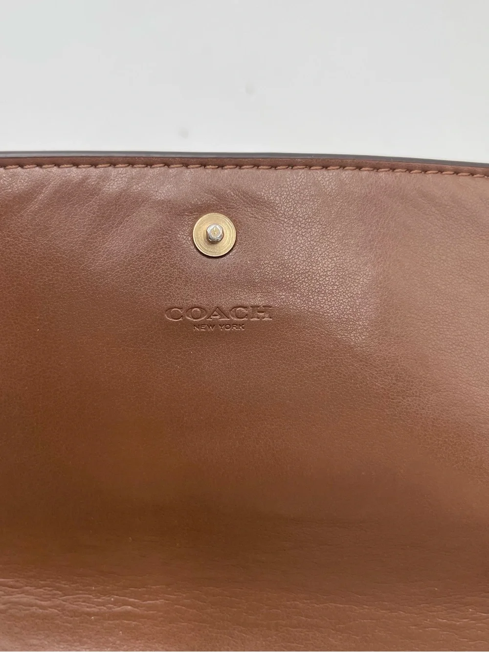 Coach Slim Trifold Wallet In Signature Canvas EUC Logo Designer